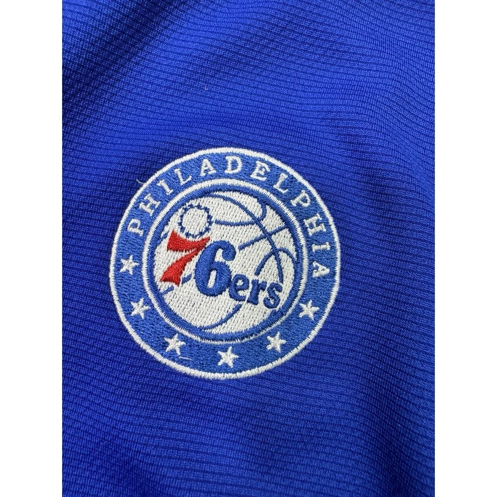 Columbia Golf Men Large Omni-Wick Shotgun 1/4 Zip Philadelphia 76ers NBA Blue